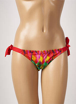 Bas de maillot de bain imprimé fantaisie bikini rouge ANTIGEL femme