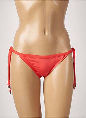 Bas de maillot de bain effet matière satinée bikini orange SEAFOLLY femme