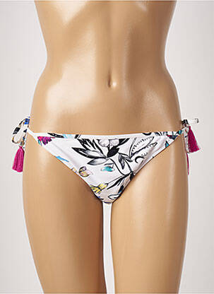 Bas de maillot de bain imprimé fleurs bikini blanc SEAFOLLY femme