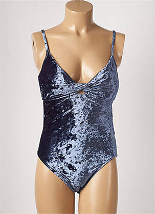 Maillot de bain 1 pièce effet matière satinée haut soutien-gorge avec mousse de rembourrage amovible bleu SEAFOLLY femme