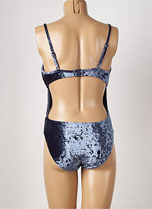 Maillot de bain 1 pièce effet matière satinée haut soutien-gorge avec mousse de rembourrage amovible bleu SEAFOLLY femme