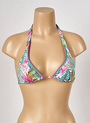 Haut de maillot de bain fermeture liens à nouer haut soutien-gorge avec mousse de rembourrage amovible vert ANTIGEL femme