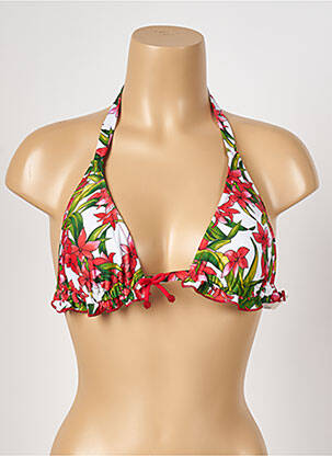 Haut de maillot de bain stretch haut soutien-gorge avec mousse de rembourrage amovible rouge ANTIGEL femme