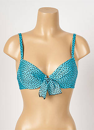 Haut de maillot de bain stretch haut soutien-gorge emboitant bleu ANTIGEL femme
