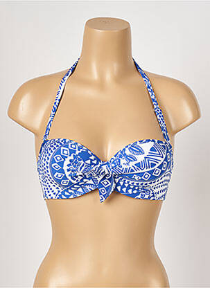 Haut de maillot de bain stretch haut soutien-gorge moulé bleu ANTIGEL femme