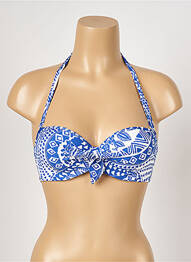 Haut de maillot de bain stretch haut soutien-gorge moulé bleu ANTIGEL femme