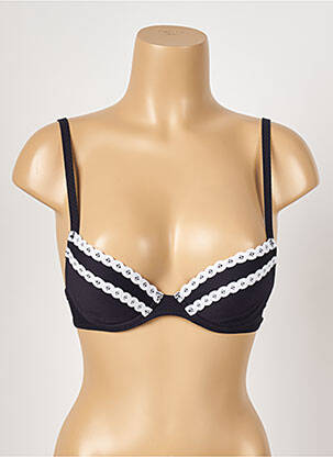 Haut de maillot de bain bretelles élastiquées ajustables haut soutien-gorge push-up noir ANTIGEL femme