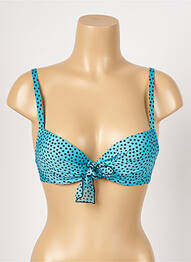 Haut de maillot de bain stretch haut soutien-gorge push-up bleu ANTIGEL femme