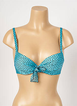 Haut de maillot de bain stretch haut soutien-gorge push-up bleu ANTIGEL femme