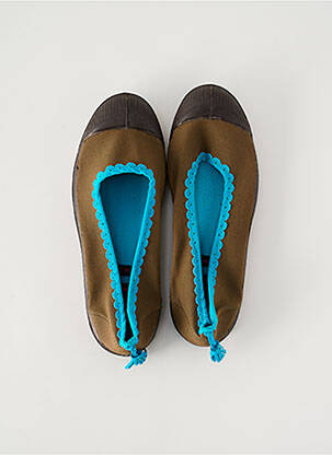 Ballerines bout rond talon plat jusqu'à 3cm marron BENSIMON femme