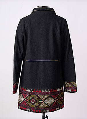 Manteau long coupe droite sans capuche noir LA FIANCEE DU MEKONG femme