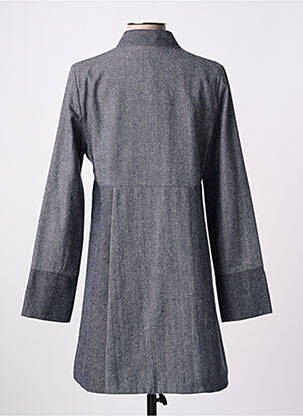 Manteau long coupe droite sans capuche bleu LA FIANCEE DU MEKONG femme