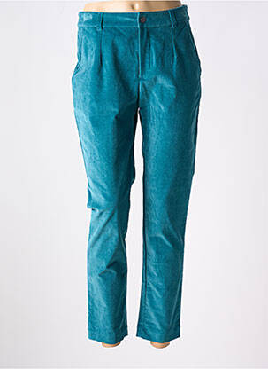 Pantalon chino fermeture zippée sous rabat boutonné taille normale bleu LA FIANCÉE femme
