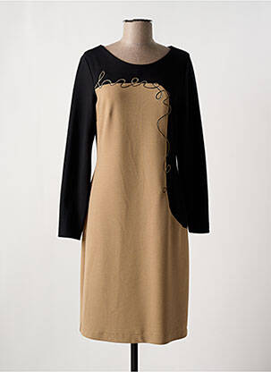 Robe mi-longue manches longues manches longues noir PAUL BRIAL femme