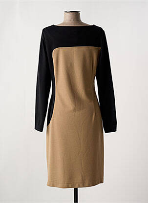 Robe mi-longue manches longues manches longues noir PAUL BRIAL femme
