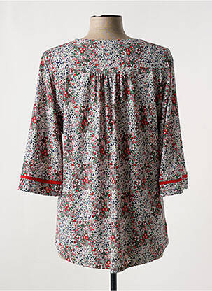 Blouse imprimé fleurs manches 3/4 rouge GENEVA femme