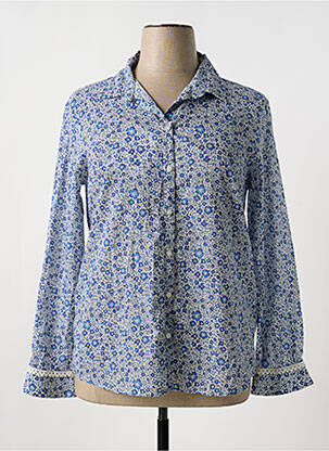 Chemisier imprimé fleurs manches longues bleu SAINT JAMES femme