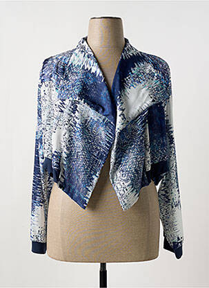 Boléro manches longues bleu MALOKA femme