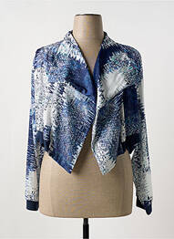 Boléro manches longues bleu MALOKA femme