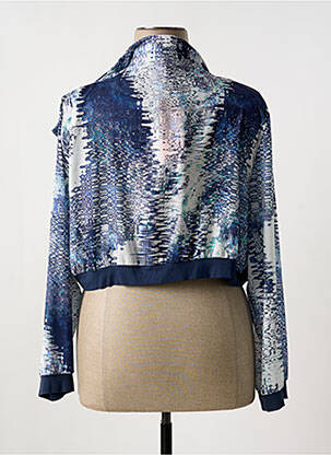 Boléro manches longues bleu MALOKA femme