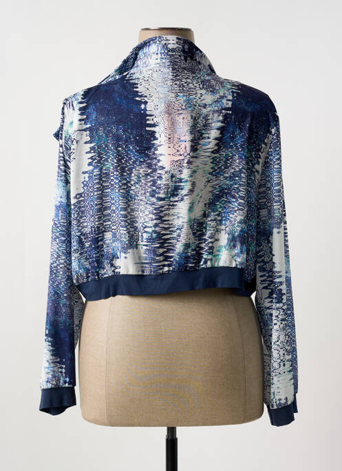 Boléro manches longues bleu MALOKA femme
