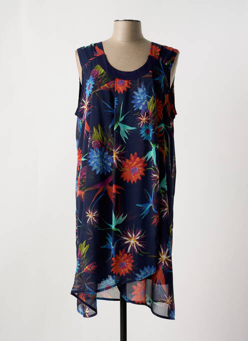 Robe mi-longue bleu CHRISTINE LAURE pour femme