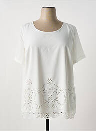Blouse légère et transparente manches courtes blanc FRED SABATIER femme