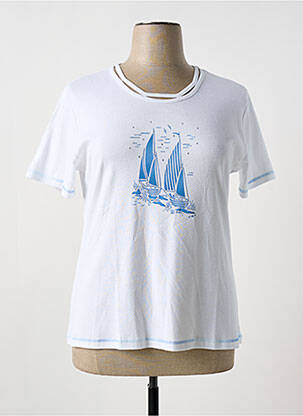 T-shirt imprimé fantaisie manches courtes blanc GEVANA femme