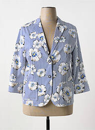 Blazer finition intérieure biaisée bleu JUST WHITE femme