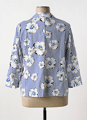 Blazer finition intérieure biaisée bleu JUST WHITE femme