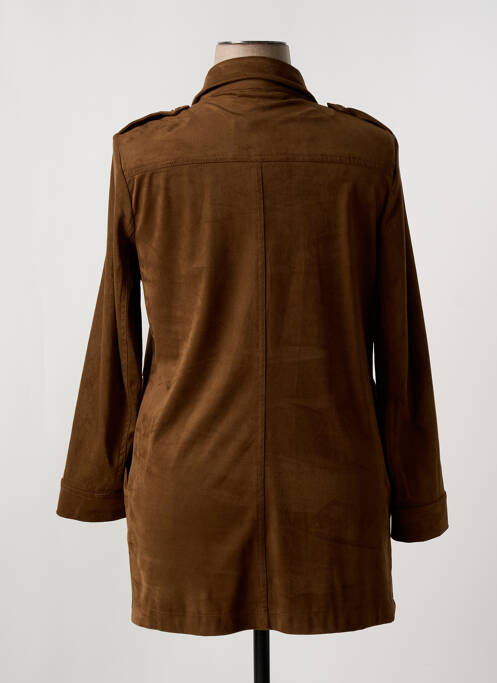 Tunique manches longues col chemisier marron CHRISTINE LAURE femme