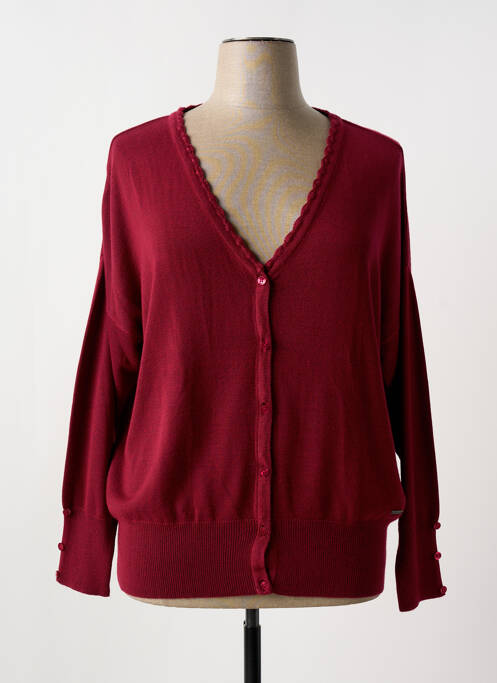 Gilet manches longues rouge AGATHE & LOUISE pour femme