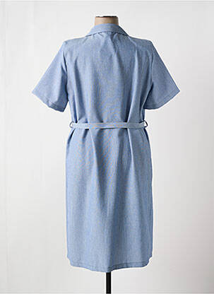 Robe mi-longue manches courtes manches courtes bleu MADIANA femme