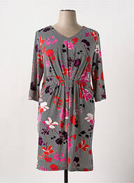 Robe mi-longue imprimé fleurs manches longues noir BETTY BARCLAY femme