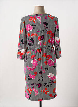 Robe mi-longue imprimé fleurs manches longues noir BETTY BARCLAY femme
