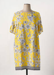 Robe mi-longue imprimé fleurs manches courtes jaune ROBE LEGERE BY VERA MONT femme