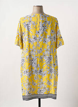 Robe mi-longue imprimé fleurs manches courtes jaune ROBE LEGERE BY VERA MONT femme