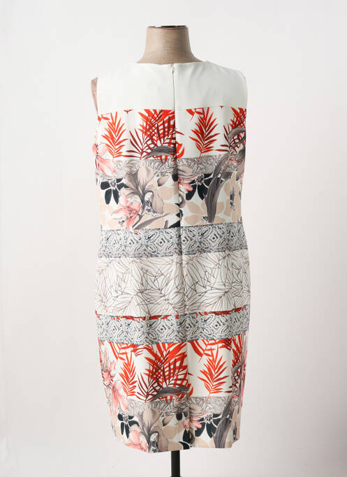 Robe mi-longue imprimé fleurs sans manche blanc CHRISTINE LAURE femme