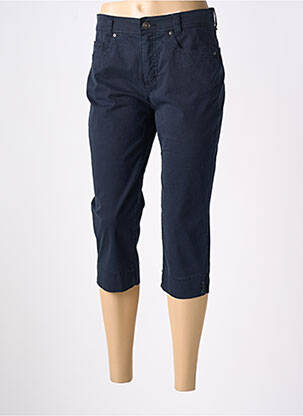 Pantacourt tissage popeline taille normale bleu ANNA MONTANA femme