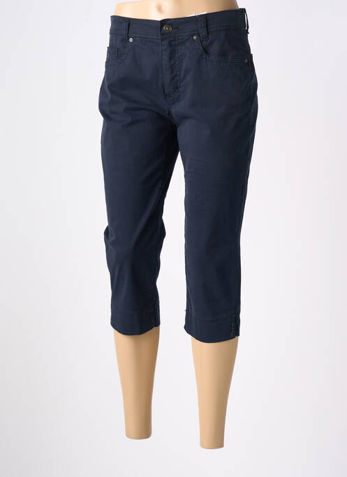 Pantacourt tissage popeline taille normale bleu ANNA MONTANA femme