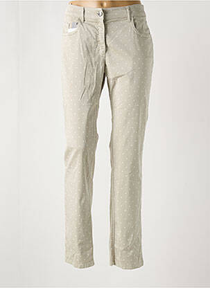 Pantalon slim tissage popeline taille normale gris ZERRES femme