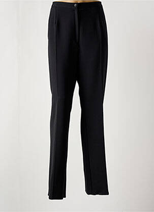 Pantalon droit tissage crêpe taille haute noir GEVANA femme