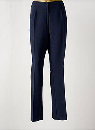 Pantalon droit taille à pinces taille haute bleu GEVANA femme