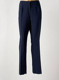 Pantalon droit tissage crêpe taille haute bleu GEVANA femme