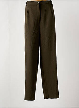 Pantalon droit taille à pinces taille normale vert CHRISTINE LAURE femme
