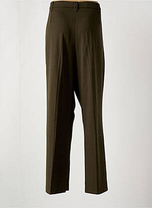 Pantalon droit tissage crêpe taille normale vert CHRISTINE LAURE femme