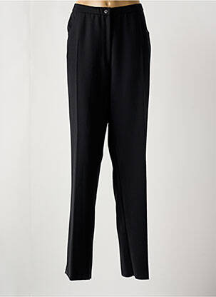 Pantalon droit tissage crêpe taille normale noir GEVANA femme