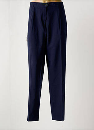 Pantalon droit taille à pinces taille haute bleu NOLWENN femme