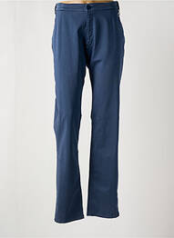 Pantalon droit tissage popeline taille normale bleu TBS femme
