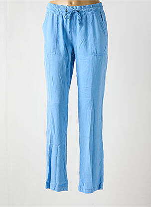 Pantalon droit tissage popeline taille normale bleu ANNA MONTANA femme